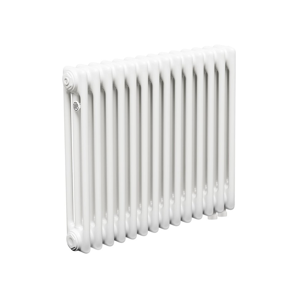 Стальной трубчатый радиатор Теплофорт ТР3057 ТВ 14 секций нижнее подключение 1/2 белый глянец