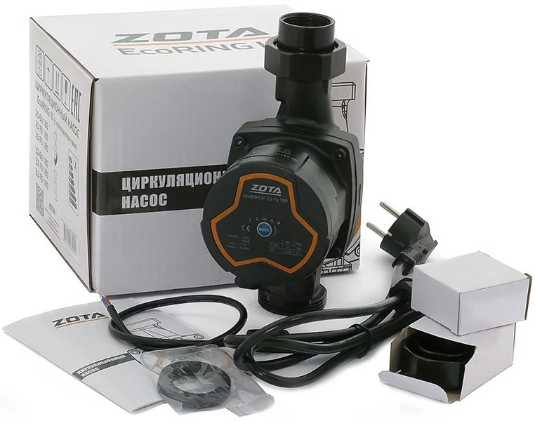 Циркуляционный насос Zota EcoRING III 25-75 180 с гайками