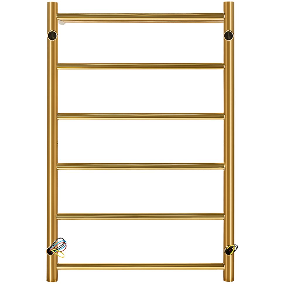 Электрический полотенцесушитель Stout Jazz Round 80*50 Золотой Хром 585 с полкой