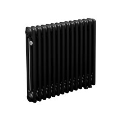 Стальной трубчатый радиатор Теплофорт ТР3057 ТВ 14 секций нижнее подключение 1/2 черный мат