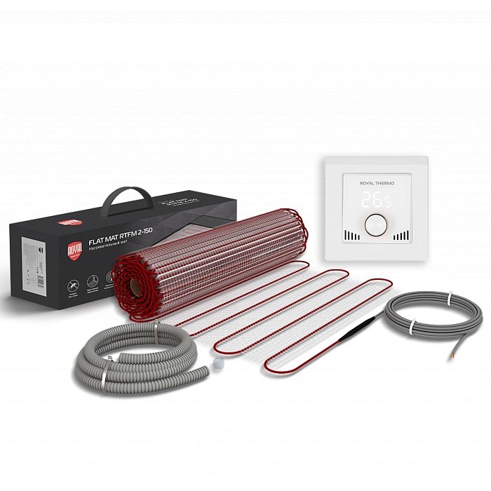 Комплект теплого пола Royal Thermo Flat Mat RTFM 2-150-1 с терморегулятором RTI-16