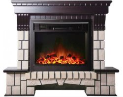 Каминокомплект Interflame Экстер темный дуб с очагом Jupiter GLS LED Black