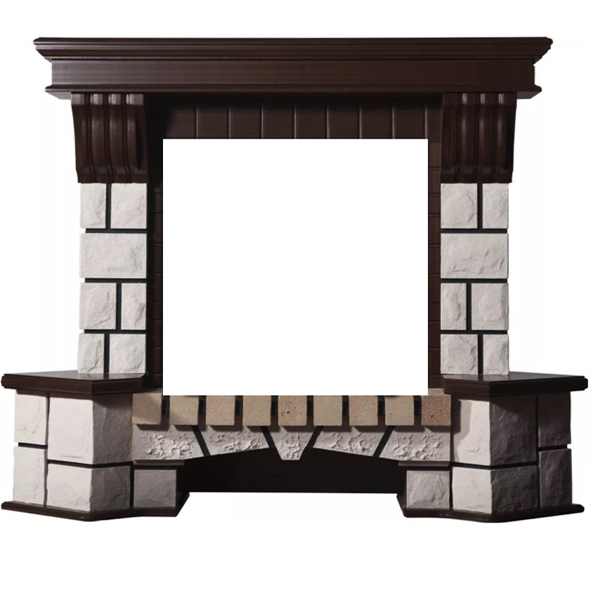 Портал Interflame Экстер темный дуб угловой под очаг Panoramic 25