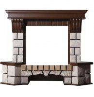 Портал Interflame Экстер средний дуб угловой под очаг Panoramic 25