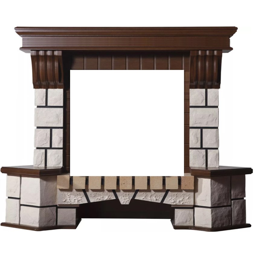 Портал Interflame Экстер средний дуб угловой под очаг Panoramic 25