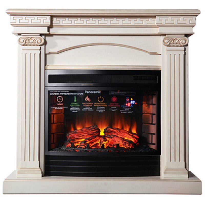 Каминокомплект Interflame Афина с очагом Panoramic 25 бежевый