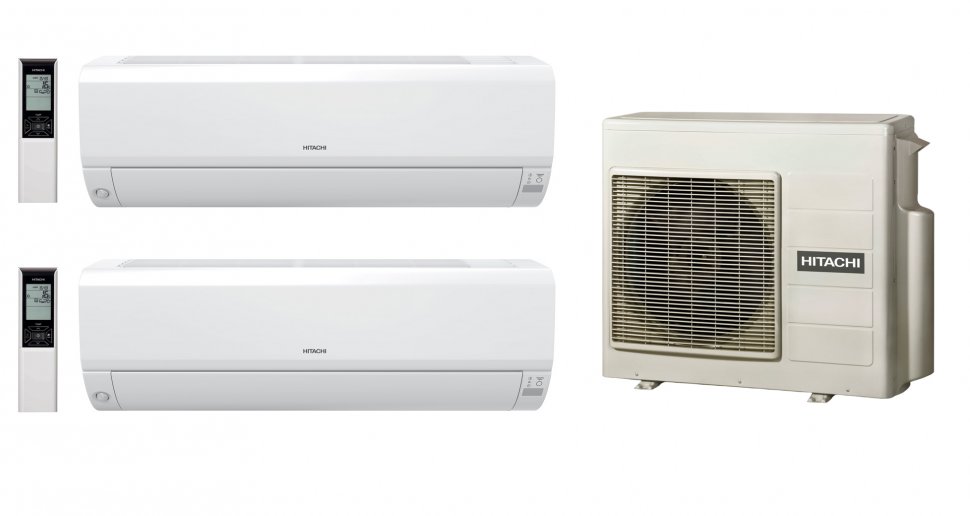 Мульти сплит-система на 2 комнаты 25+35 м2 Hitachi RAK-25RPE+RAK-35RPE/RAM-53NP2E Multizone Premium