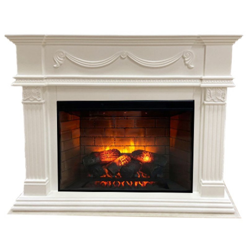 Каминокомплект Interflame Касабланка бежевый с очагом Foton 21-33 LED FX QZ