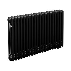 Стальной трубчатый радиатор Теплофорт ТР3057 ТВ 20 секций нижнее подключение 1/2 черный мат