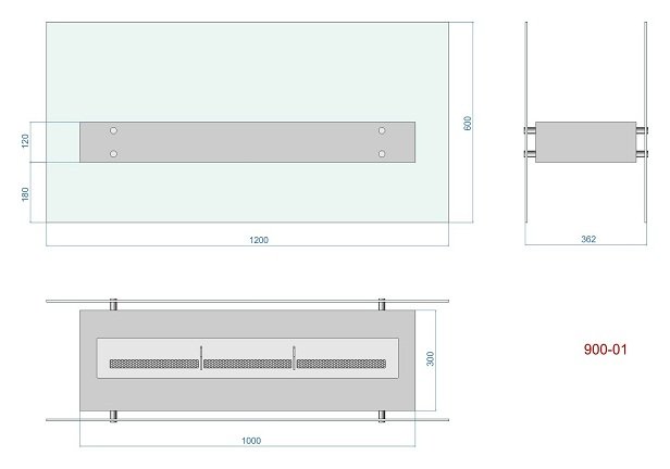 Напольный биокамин Lux Fire Консул 1 1200 БКН-К1-1200
