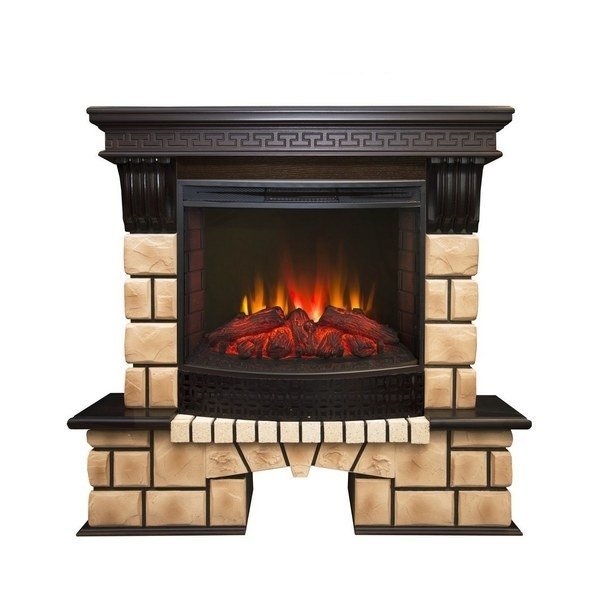 Каминокомплект RealFlame Stone Brick 25/25,5 с очагом Evrika 25,5 LED