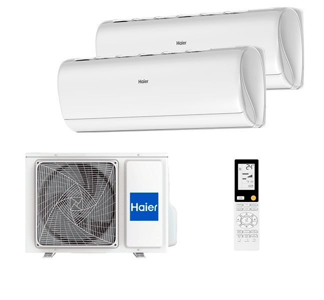 Мульти сплит-система на 2 комнаты 25+35 м2 Haier AS25S2SJ2FA-W+AS35S2SJ2FA-W/2U50S2SM1FA-3 Jade Super Match