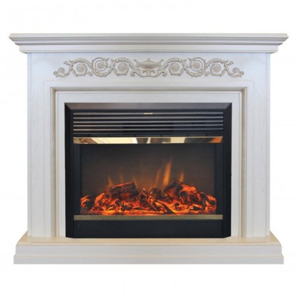 Каминокомплект RealFlame Leticia 26 WT с очагом MoonBlaze LUX Brass