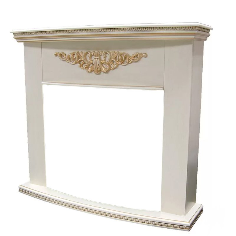 Портал Interflame Диамонд бежевый с золотой патиной под очаг Panoramic 25-30 3D