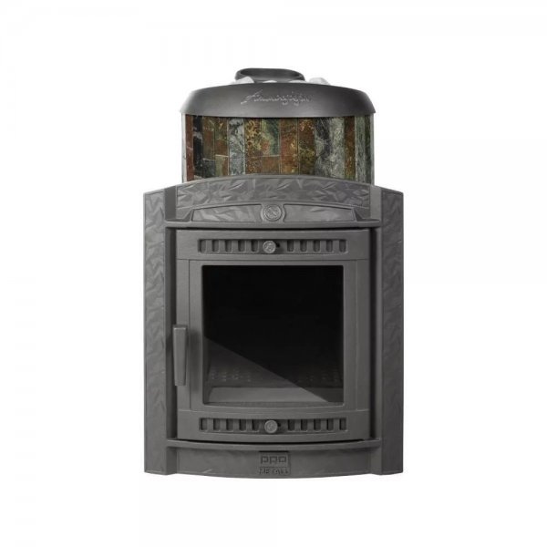 Печь банная PROMetall Атмосфера L в ламелях Жадеит наборный рисунок