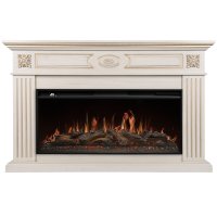 Каминокомплект Royal Thermo Aurora RTFP/P-AR40LS + портал Firelight Siena 42/40/36 слоновая кость с патиной