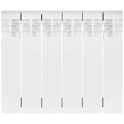 Биметаллический радиатор отопления Stout Vega 350 6 секций боковое подключение белый RAL 9016