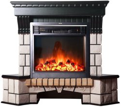 Каминокомплект Interflame Экстер венге угловой с очагом Jupiter FX M Black