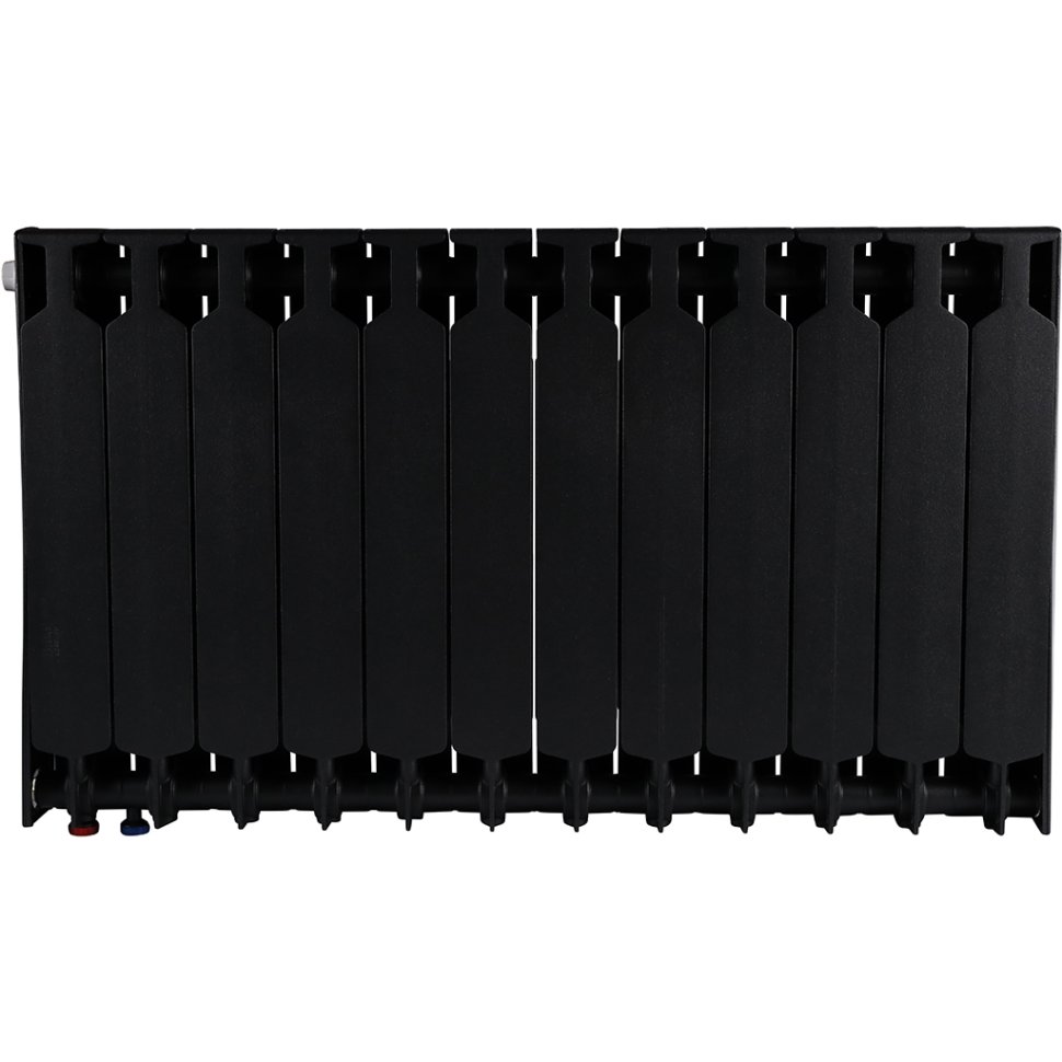 Биметаллический радиатор отопления Rifar Supremo Ventil SVR 500 12 секций нижнее правое подключение антрацит