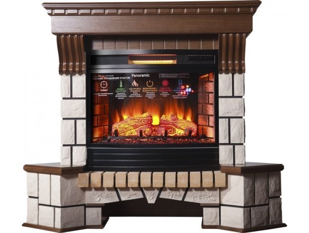 Каминокомплект Interflame Exter угловой под очаг Panoramic 06 25 LED FX QZ