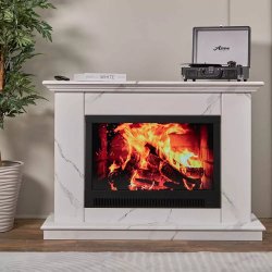 Каминокомплект Хорошие Камины Марс XL с очагом Феникс мрамор белый