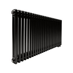 Стальной трубчатый радиатор Теплофорт ТР2057 ТВ 24 секции нижнее подключение 1/2 черный мат