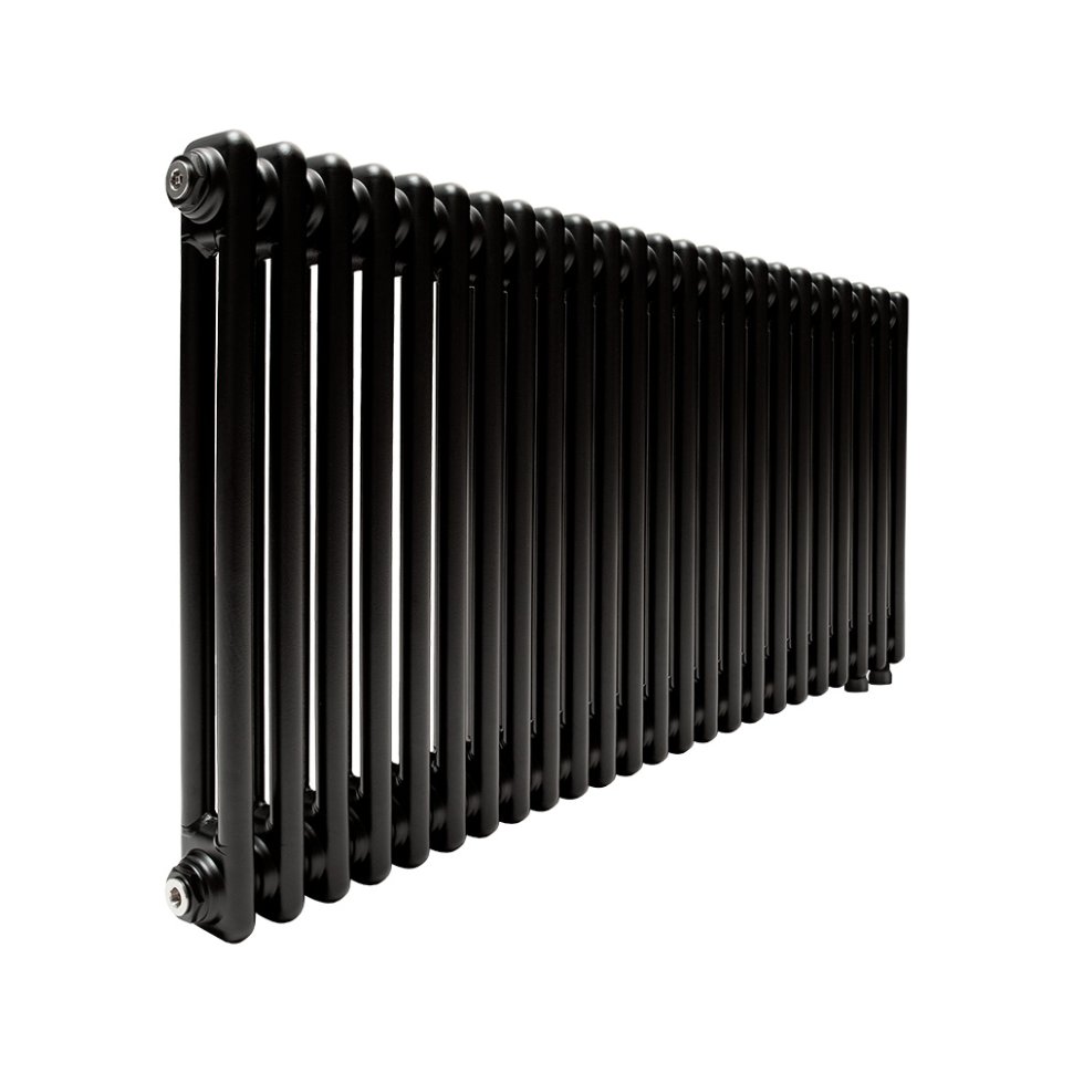 Стальной трубчатый радиатор Теплофорт ТР2057 ТВ 24 секции нижнее подключение 1/2 черный мат