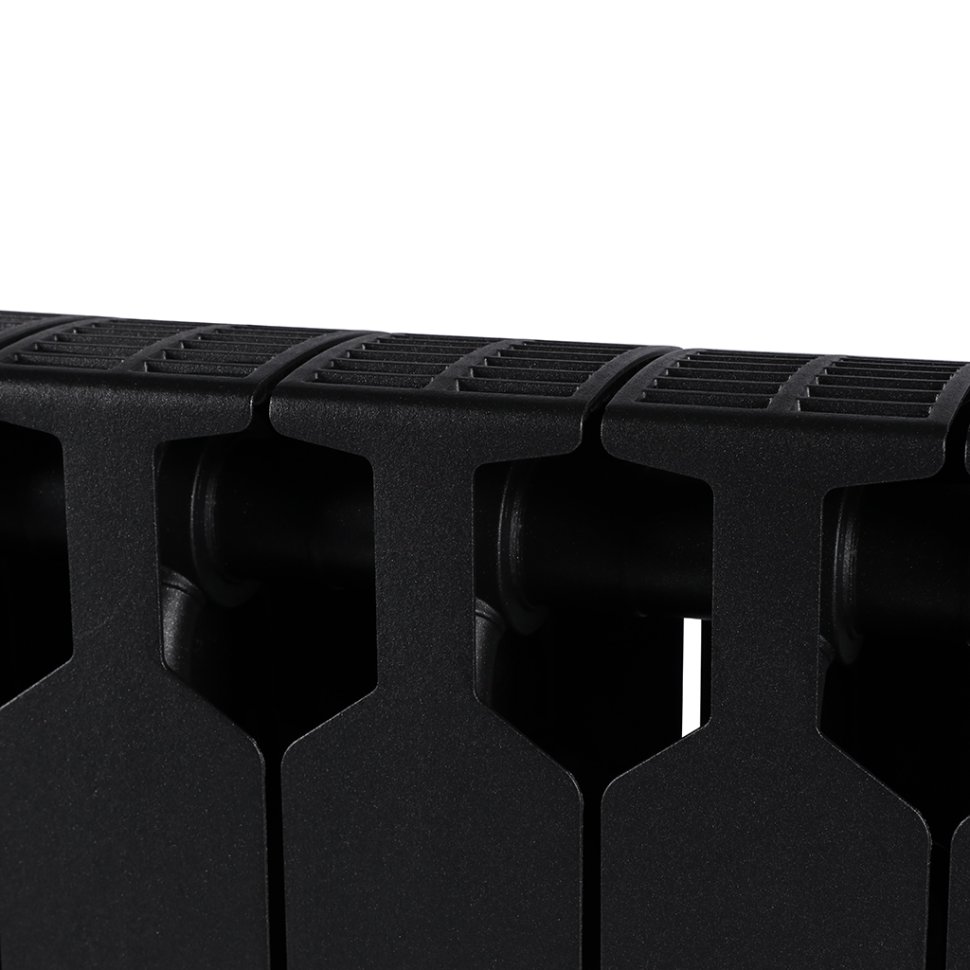 Биметаллический радиатор отопления Rifar Supremo 350 боковое подключение 8 секций антрацит