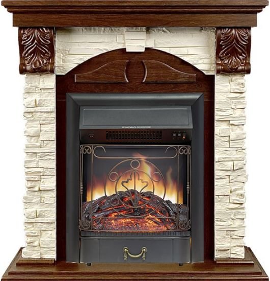 Каминокомплект Royal Flame Dublin (Разборный) с очагом Majestic FX Black орех каньон/сланец