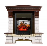 Каминокомплект Royal Flame Pierre Luxe угловой с очагом Majestic FX M Black