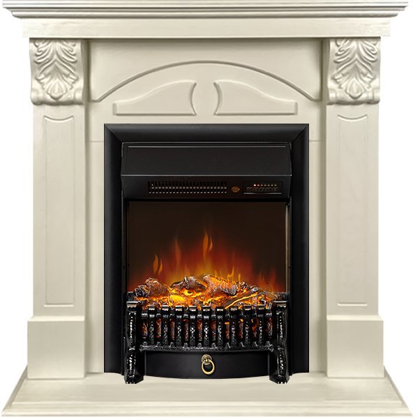 Каминокомплект Royal Flame Dublin RUSTIC (Разборный) с очагом Fobos FX M Black RC слоновая кость