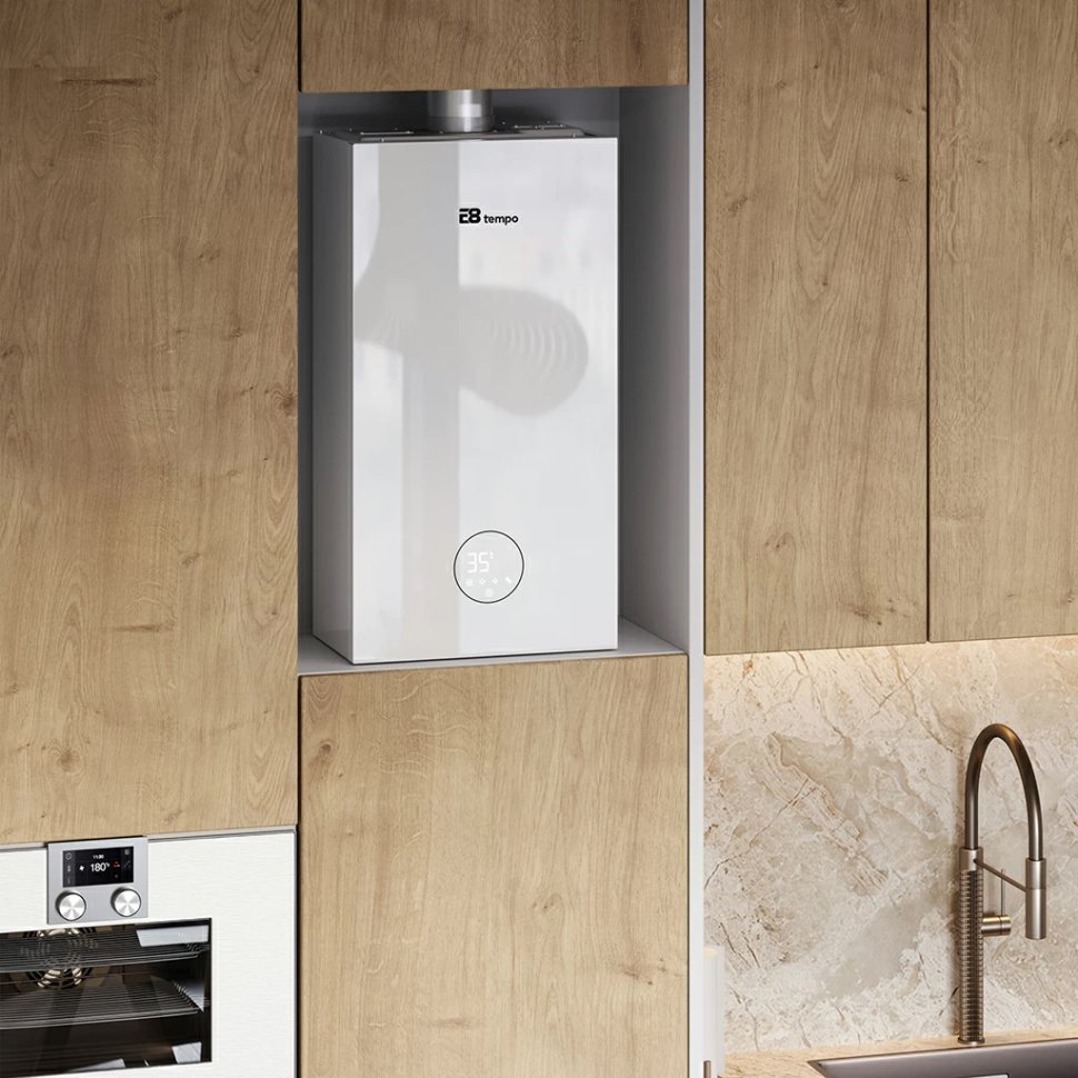 Настенный газовый котел E8 tempo GHD32V (белая стеклянная панель)