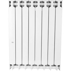 Биметаллический радиатор отопления Rifar Supremo 800 боковое подключение 8 секций белый RAL 9016