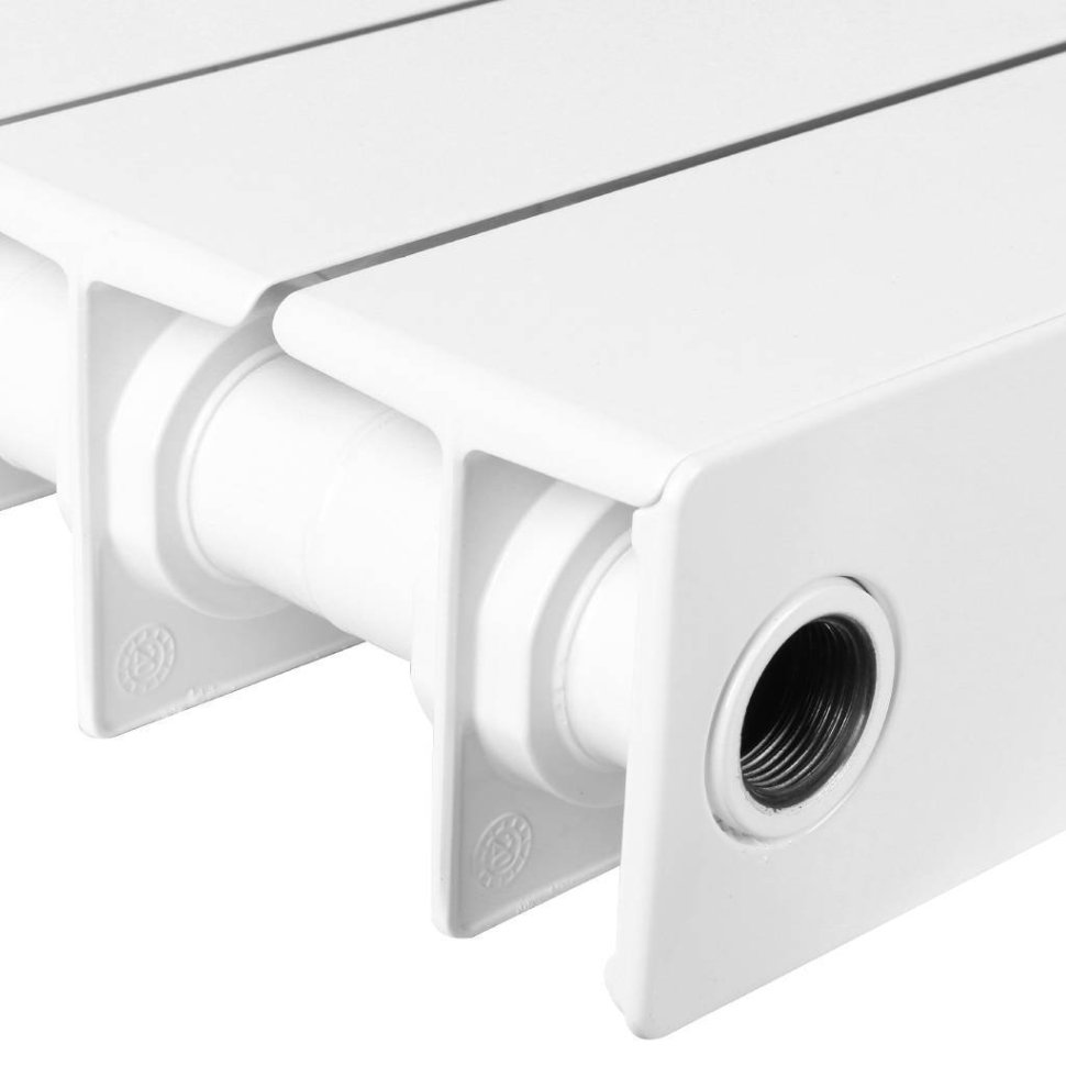 Биметаллический радиатор отопления Rifar Supremo 800 боковое подключение 8 секций белый RAL 9016