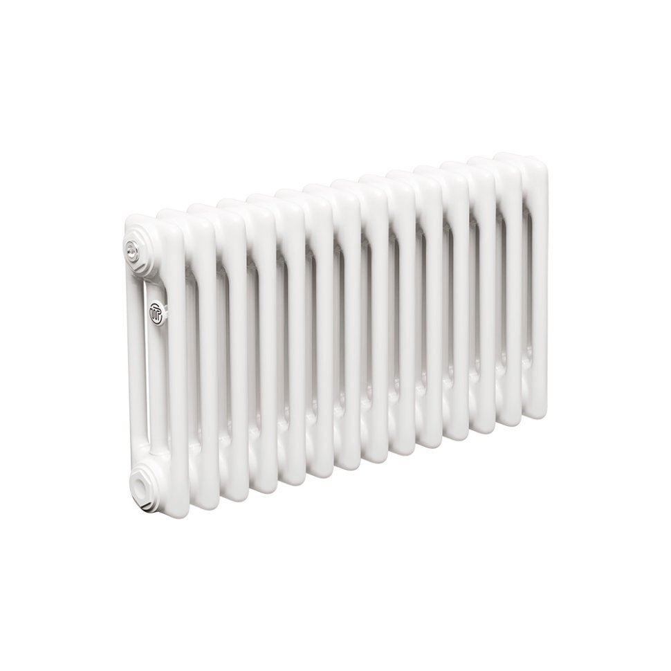Стальной трубчатый радиатор Теплофорт ТР3037 14 секций боковое подключение 3/4 белый глянец