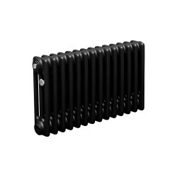 Стальной трубчатый радиатор Теплофорт ТР3037 14 секций боковое подключение 3/4 черный матовый