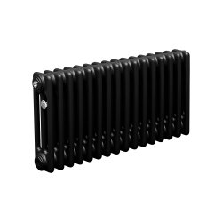 Стальной трубчатый радиатор Теплофорт ТР3037 16 секций боковое подключение 3/4 черный мат