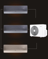 Мульти сплит-система на 3 комнаты 25+25+25 м2 AURUS ADI/in-09HN8/BLACK*2+ADI/in-09HN8/GOLD/ADMI/out-24H3N8 D Series