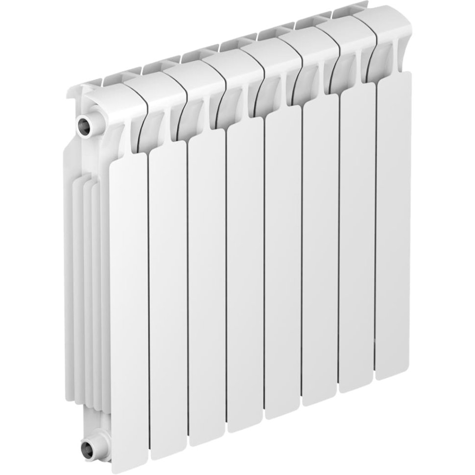 Биметаллический радиатор отопления Rifar Monolit 500 боковое подключение 8 секций белый RAL 9016