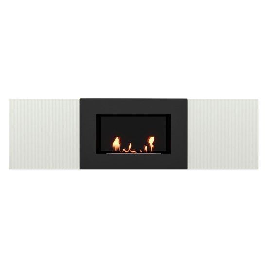 Тумба с биокамином Firelight BFP/P-1400L белый+набор керамических дров ель