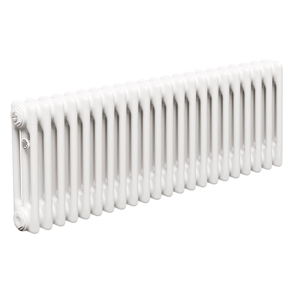 Стальной трубчатый радиатор Теплофорт ТР3037 22 секций боковое подключение 3/4 белый глянец
