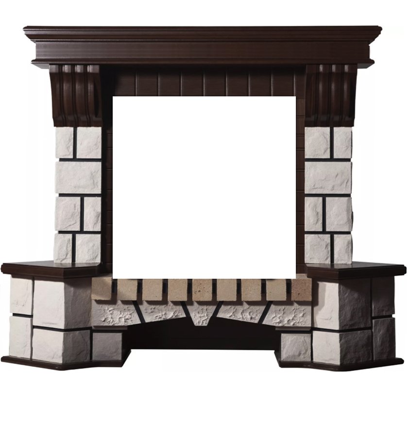 Портал Interflame Экстер М темный дуб угловой под очаг Foton 23 LED FX