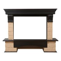 Портал Firelight Forte 30S камень бежевый/шпон темный дуб