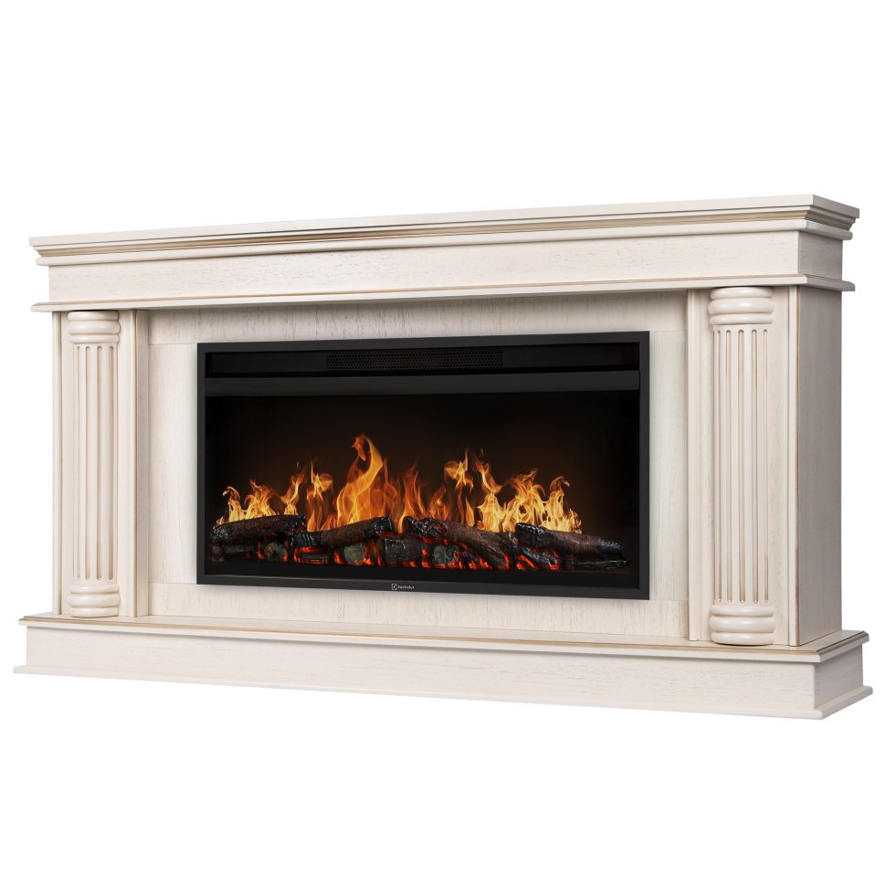 Каминокомплект Electrolux EFP/P-3620LS портал Olympia 42/40/36 сл. кость с зол. патиной